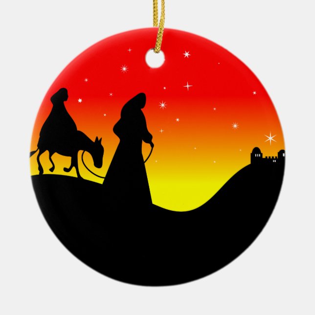 Ornamento De Cerâmica Mary & Joseph (Frente)