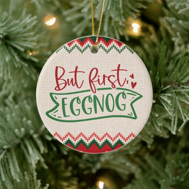 Ornamento De Cerâmica Mas Primeiro, Eggg - Feliz Natal (Árvore)