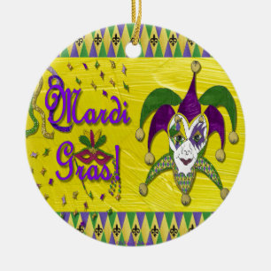 Ornamento De Cerâmica Máscara de Bobo Carnaval Arlequim