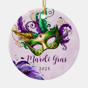 Ornamento De Cerâmica Máscara de Mardi Gras 