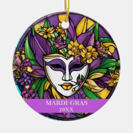 Ornamento De Cerâmica Máscara de Vidro Mardi Gras Personalizada