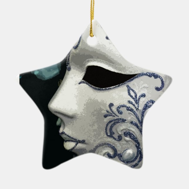 Ornamento De Cerâmica MASCARADA 2 (azul) (Frente)