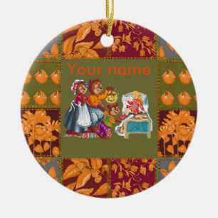 Ornamento De Cerâmica Masha e três ursos de conto de fadas