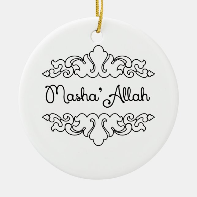 Ornamento De Cerâmica Masha'allah (Frente)