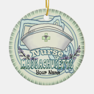 Ornamento De Cerâmica Massachusetts Nurse