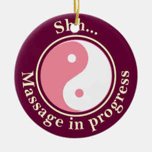 Ornamento De Cerâmica Massagem em Andamento Yin Yang Door Hanger
