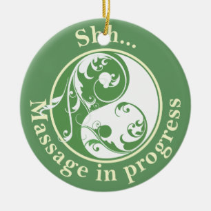 Ornamento De Cerâmica Massagem em Andamento Yin Yang Door Hanger