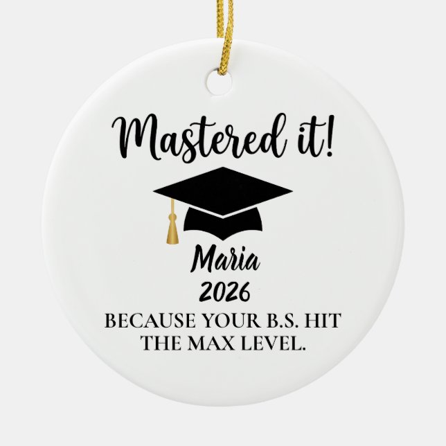 Ornamento De Cerâmica Masters Graduation Ornament, College Graduation  (Frente)