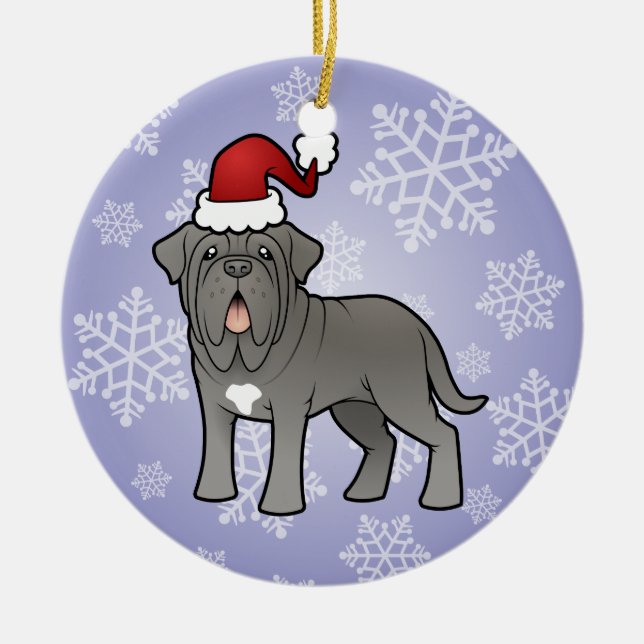 Ornamento De Cerâmica Mastiff napolitano de Natal (Frente)
