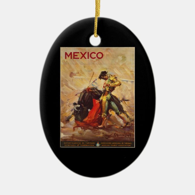 Ornamento De Cerâmica Matador de Combate a Touro do México viagens vinta (Frente)