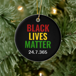 ORNAMENTO DE CERÂMICA MATÉRIA BLACK LIVES 24.7.365 BHM