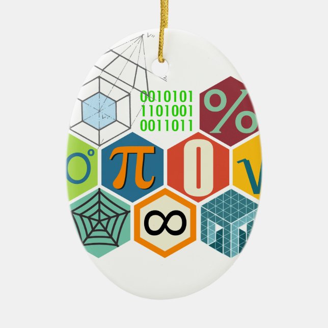 Ornamento De Cerâmica maths (Frente)