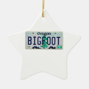 Ornamento De Cerâmica Matrícula de Oregon Bigfoot
