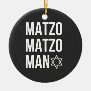 Ornamento De Cerâmica Matzo Matzo Man Jewish Hanukkah