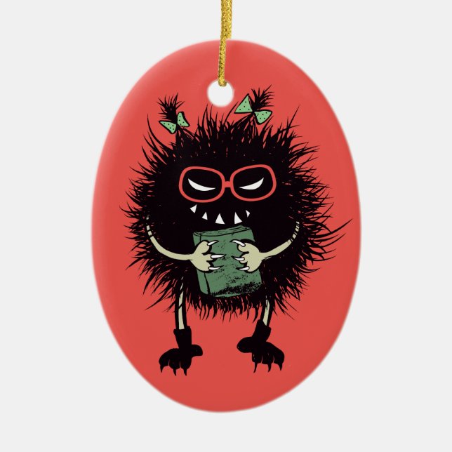 Ornamento De Cerâmica Mau Book Lover Character - Leitura Acentuada (Frente)