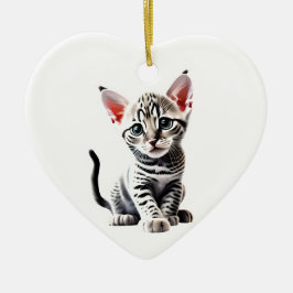 Ornamento De Cerâmica Mau Kitten Egípcio Personalizado
