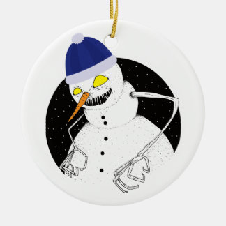 Ornamento De Cerâmica Mau Snowman