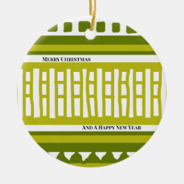 Ornamento De Cerâmica MAZ Striped Ribbed Knitting Pattern 081 Christmas