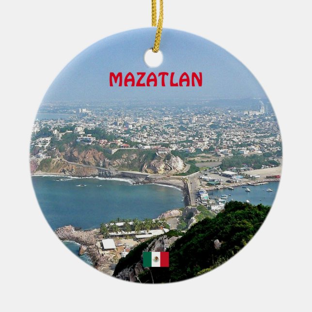 Ornamento De Cerâmica Mazatlan Custom Christmas Ornament (Frente)