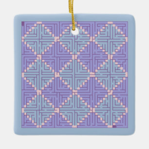 Ornamento De Cerâmica Maze Patchwork