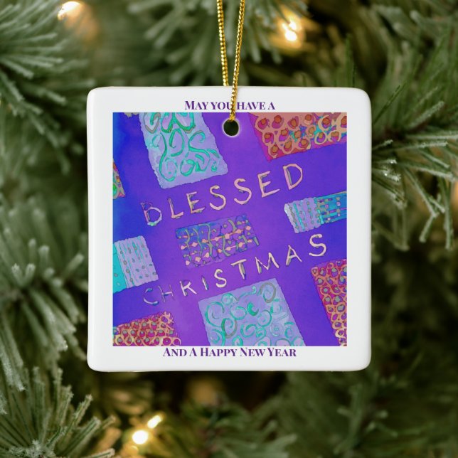 Ornamento De Cerâmica MAZIPOODLES Blessed Christmas  (Árvore)