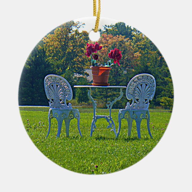 Ornamento De Cerâmica Meadow of Love (Frente)