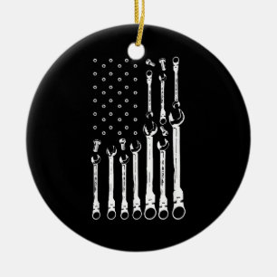 Ornamento De Cerâmica Mecânico do carro de bandeira Patriótica Americano