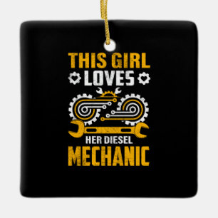Ornamento De Cerâmica MechanicThis Girl ama Her Mechanic
