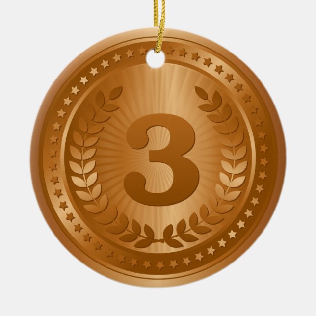 Ornamento De Cerâmica Medalha de bronze 3º lugar vencedor (Frente)