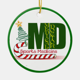 ORNAMENTO DE CERÂMICA MÉDICO DE NATAL DE MEDICAMENTO DE ESPORTE MD