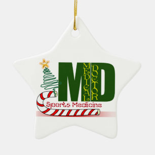 ORNAMENTO DE CERÂMICA MÉDICO DO NATAL DA MEDICINA DE ESPORTES DA DM