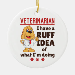 Ornamento De Cerâmica Médico Veterinário Fofo Animal Doutor Dogtor Ruff