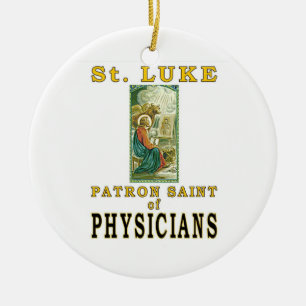 ORNAMENTO DE CERÂMICA MÉDICOS DO SANTO PADROEIRO DE ST LUKE