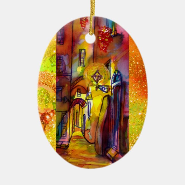 ORNAMENTO DE CERÂMICA MEDIEVE DE BECOS À NOITE EM FLORENÇA (Frente)