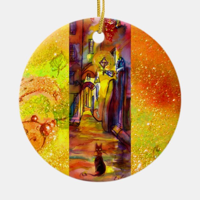 ORNAMENTO DE CERÂMICA MEDIEVE DE BECOS À NOITE EM FLORENÇA (Frente)