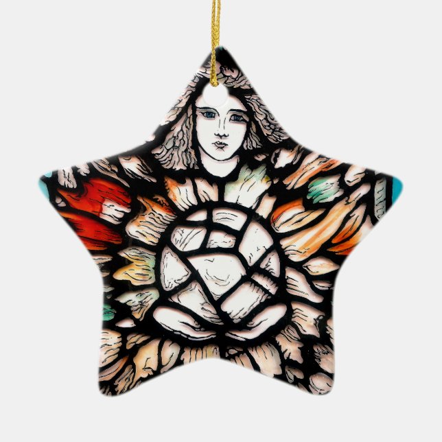 Ornamento De Cerâmica Meditação em cores. (Frente)