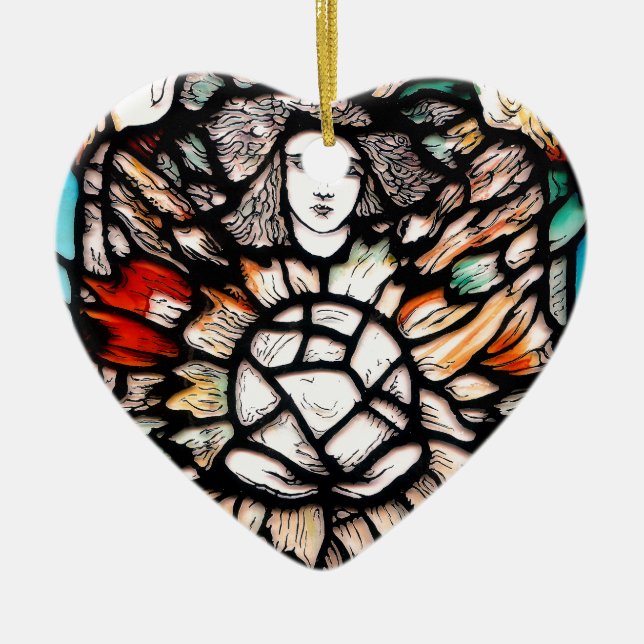 Ornamento De Cerâmica Meditação em cores. (Frente)