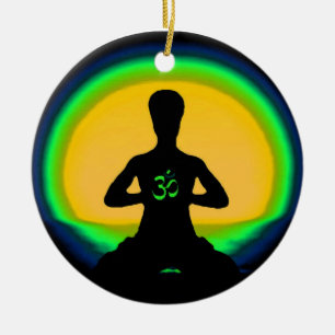 Ornamento De Cerâmica Meditação Yoga