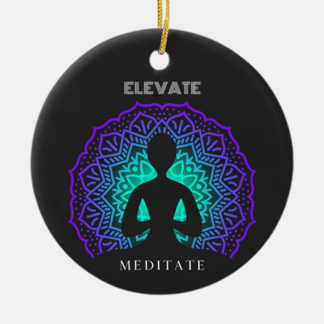 Ornamento De Cerâmica Meditar Elevate (Frente)