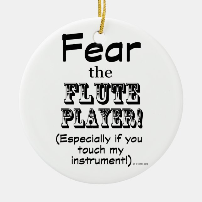 Ornamento De Cerâmica Medo Do Jogador De Flauta (Frente)