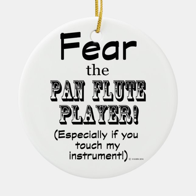 Ornamento De Cerâmica Medo Do Jogador De Flauta Pan (Frente)