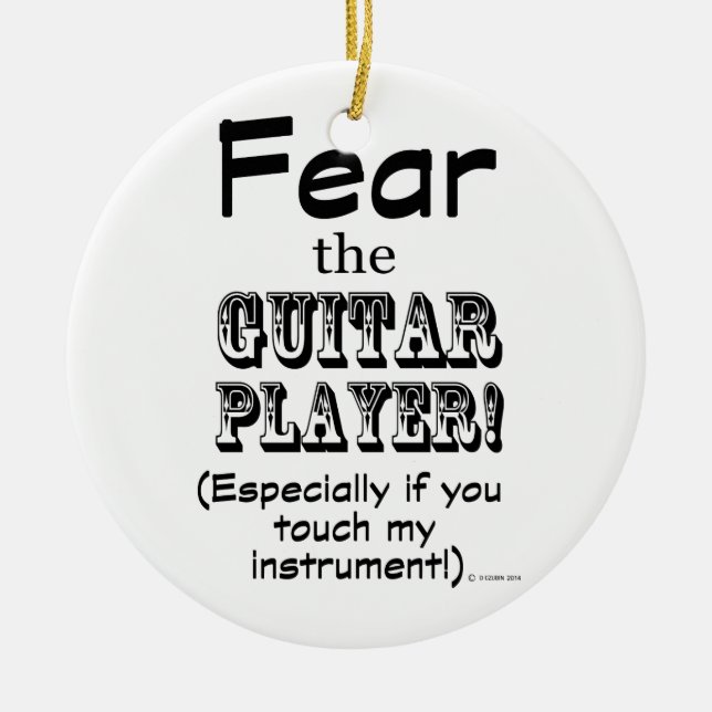 Ornamento De Cerâmica Medo Do Jogador De Violão (Frente)