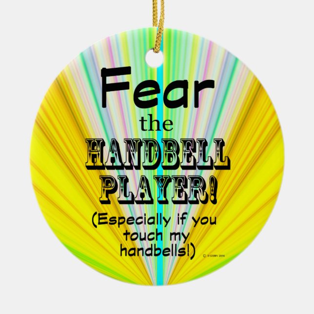 Ornamento De Cerâmica Medo Do Jogador Do Sino (Frente)