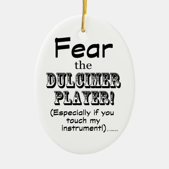 Ornamento De Cerâmica Medo Do Jogador Dulcimer (Frente)