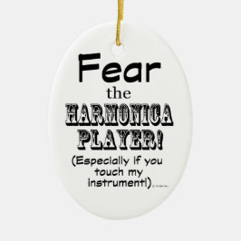 Ornamento De Cerâmica Medo Do Jogador Harmonica