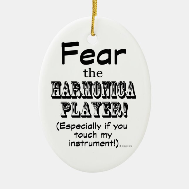 Ornamento De Cerâmica Medo Do Jogador Harmonica (Frente)