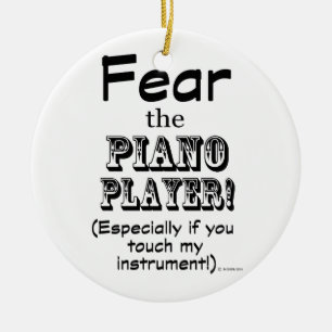 Ornamento De Cerâmica Medo do Piano Player