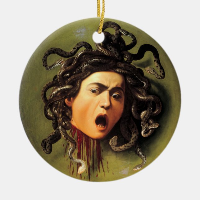Ornamento De Cerâmica Medusa, Caravaggio (Frente)
