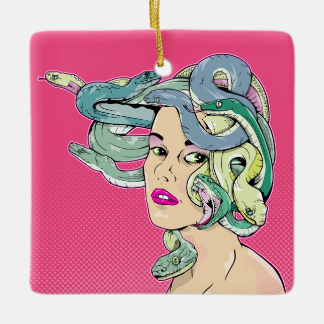 Ornamento De Cerâmica Medusa Cobra Hair (Frente)