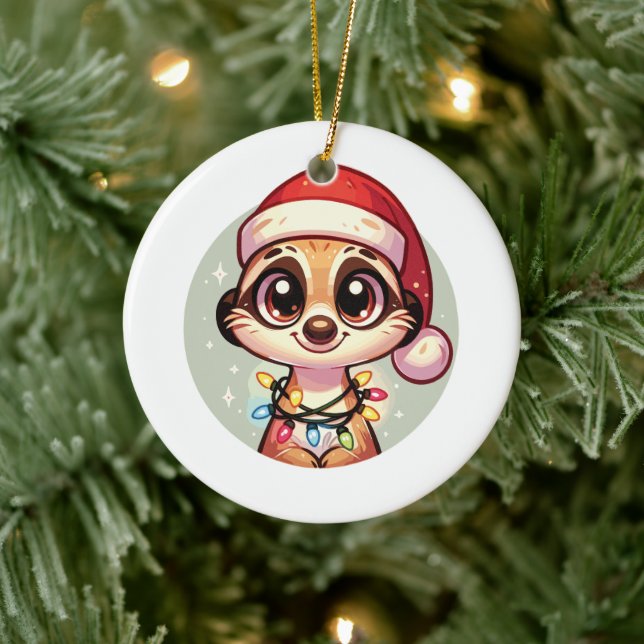 Ornamento De Cerâmica Meerkat Felry Natal Animais de inverno Meerkats (Árvore)